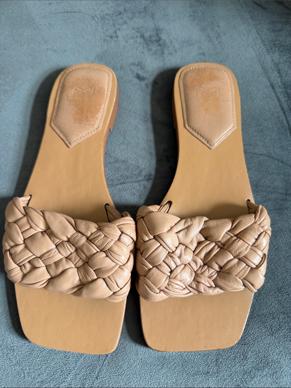 Marc Fisher Braided Slide Sandals — Tan